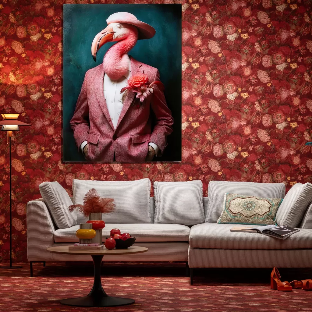 Taulut | Olohuone>KARE Design Mister Flamingo Lasitaulu 120x160cm