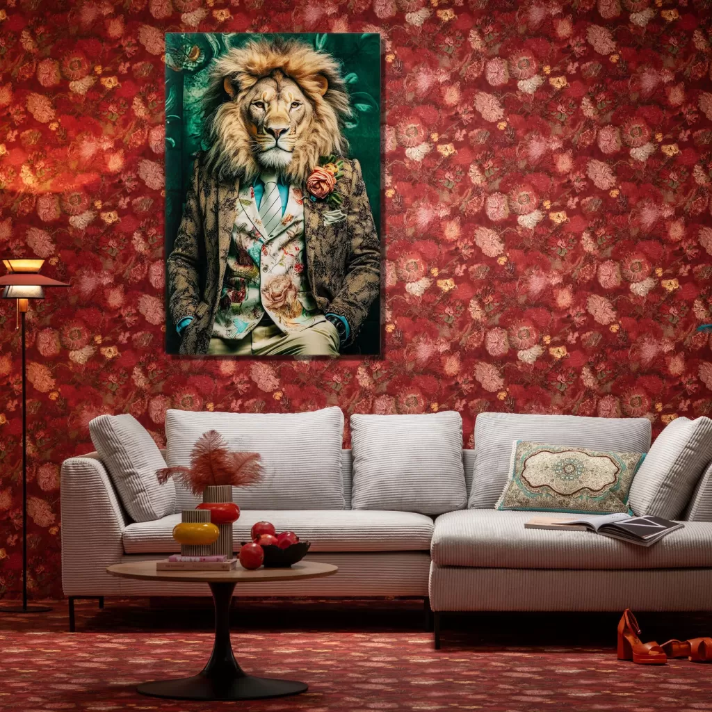 Taulut>KARE Design Mister Lion Leijona Lasitaulu 150x100cm