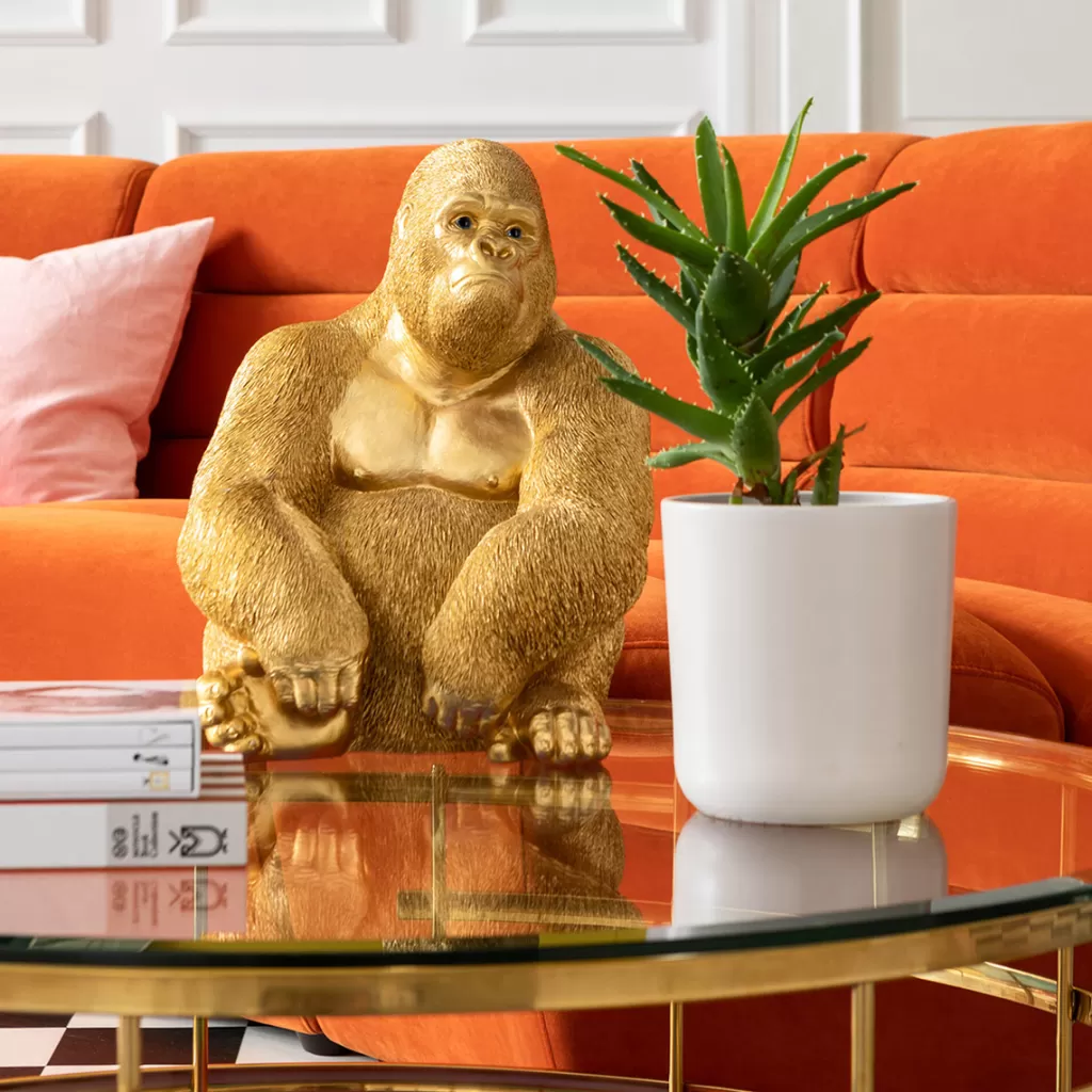 Koriste-Esineet>KARE Design Monkey Gorilla Medium Koriste-esine, Figuuri, Kulta 39cm