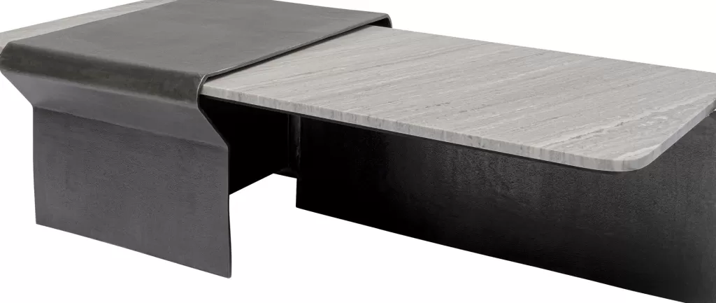 Sohvapöydät>KARE Design Montagna Sohvapöytä Marmoria Ja Metallia 142x70cm