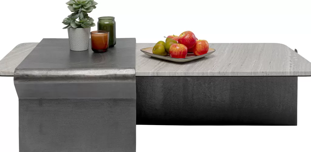 Sohvapöydät>KARE Design Montagna Sohvapöytä Marmoria Ja Metallia 142x70cm