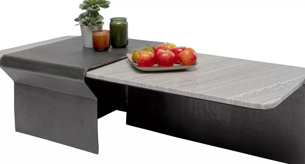 Sohvapöydät>KARE Design Montagna Sohvapöytä Marmoria Ja Metallia 142x70cm