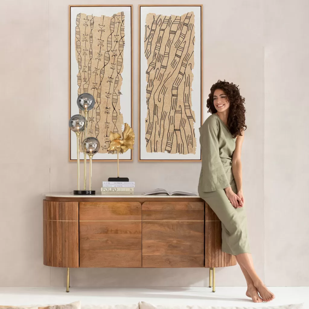 Taulut | Olohuone>KARE Design Native Lines Kehystetty Taulu 50x150cm