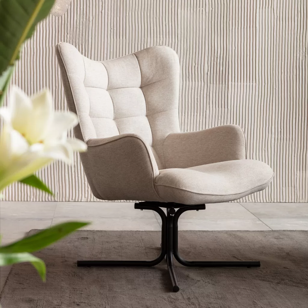 Nojatuolit>KARE Design Oscar Kääntyvä Nojatuoli, Kermanvärinen