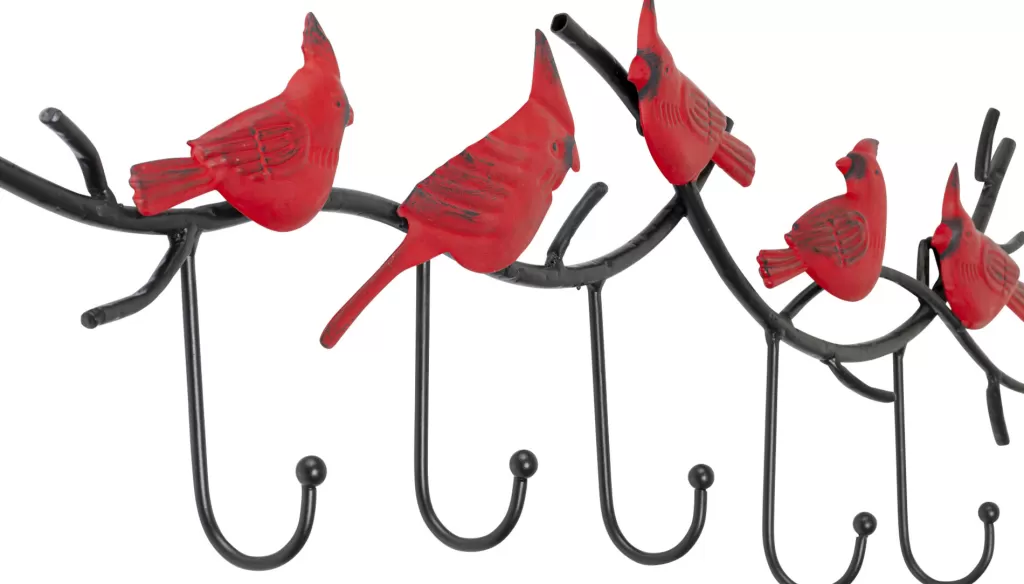 Seinänaulakot>KARE Design Parrots Papukaijat Seinänaulakko, Puna-musta 72cm
