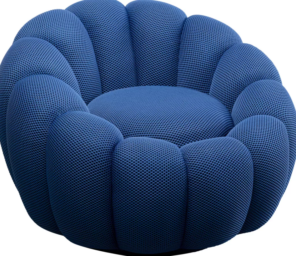 Olohuone | Nojatuolit>KARE Design Peppo Bloom Kääntyvä Nojatuoli Sininen