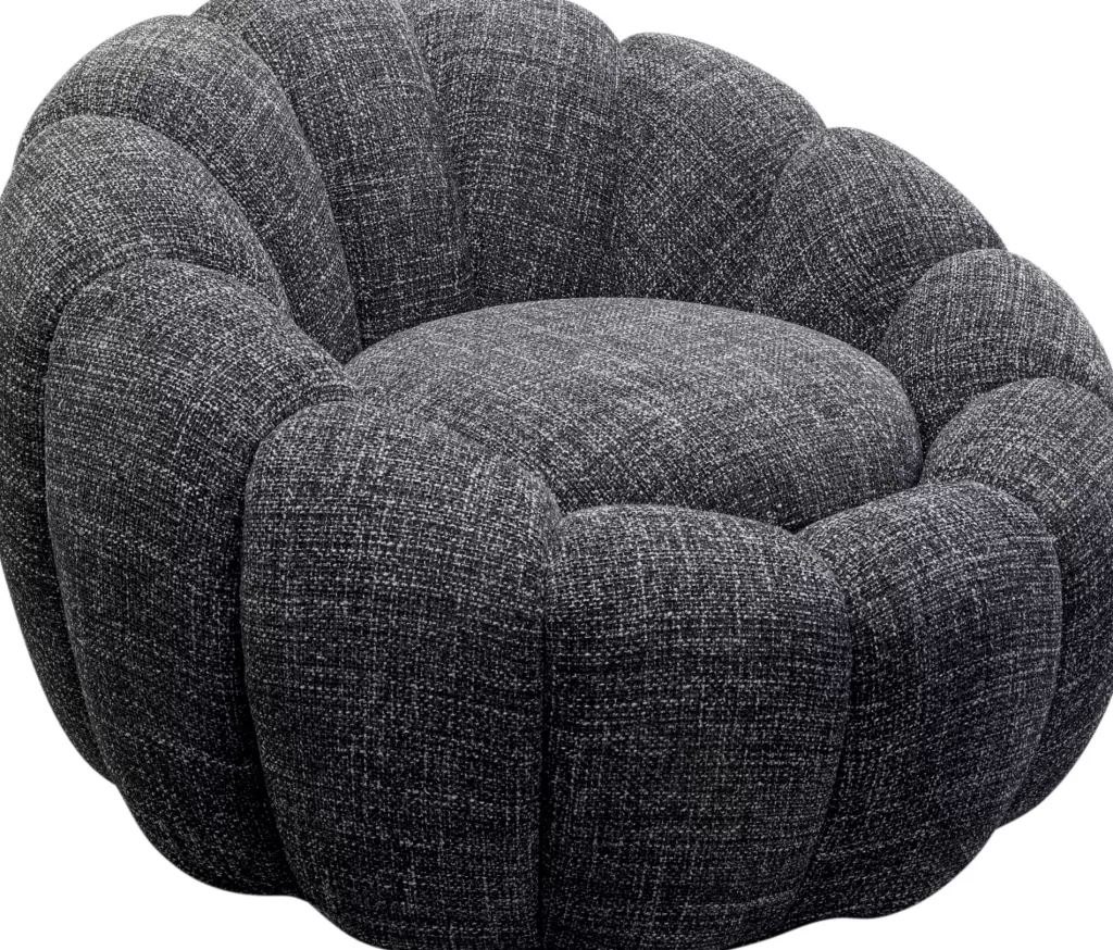 Olohuone | Nojatuolit>KARE Design Peppo Bloom Melange Kääntyvä Nojatuoli Musta