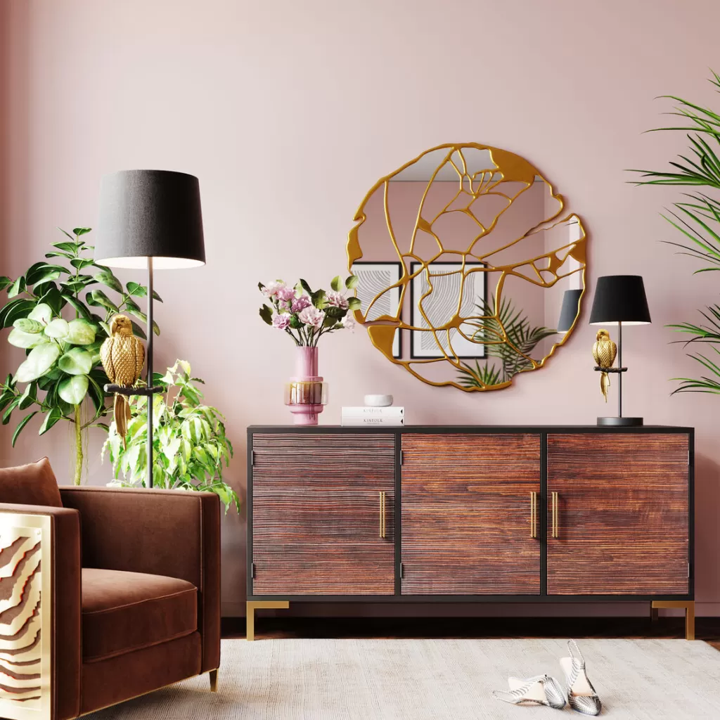 Peilit>KARE Design Pieces Seinäpeili, KultaØ100cm