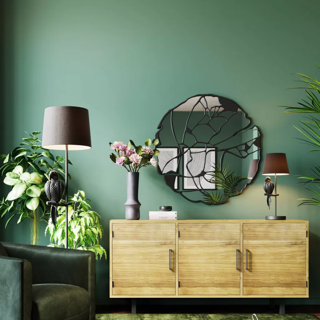 Peilit>KARE Design Pieces Seinäpeili, Matta Musta Ø100cm