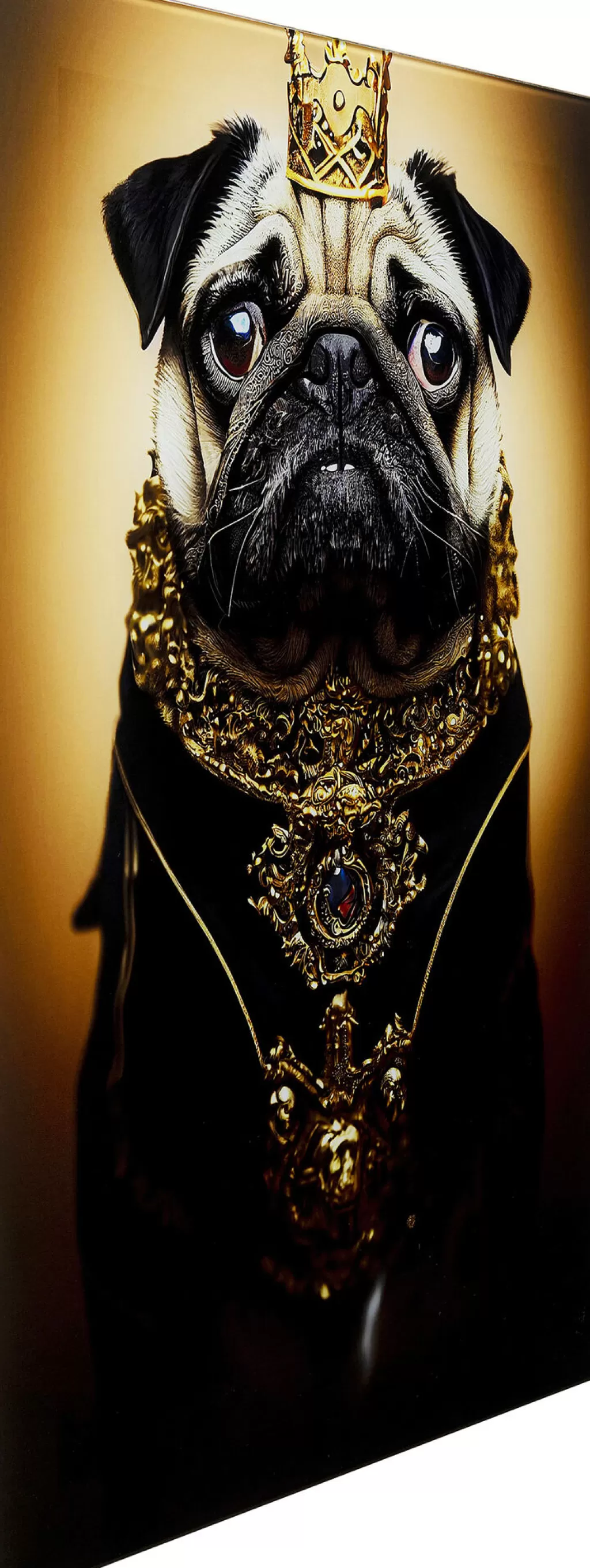 Taulut | Olohuone>KARE Design Prince Pug Koira Lasitaulu 40x60cm