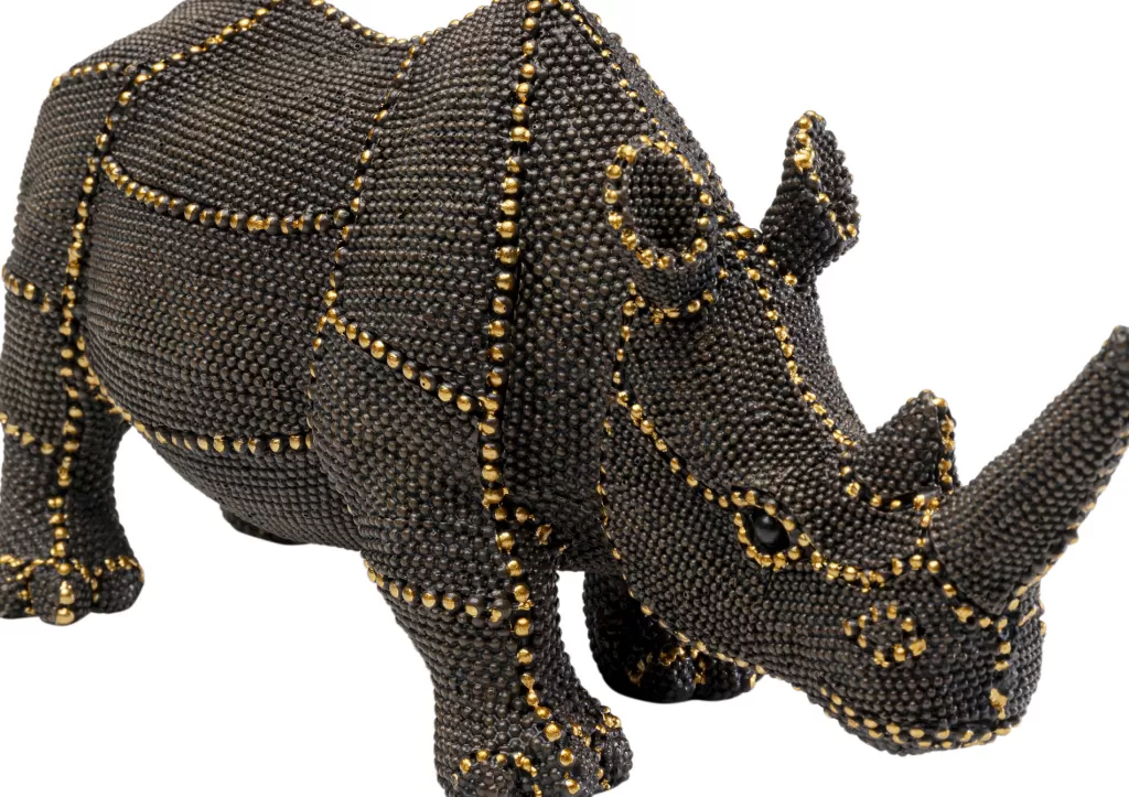 Koriste-Esineet>KARE Design Rhino Rivets Pearls Sarvikuono Koriste-esine 26cm