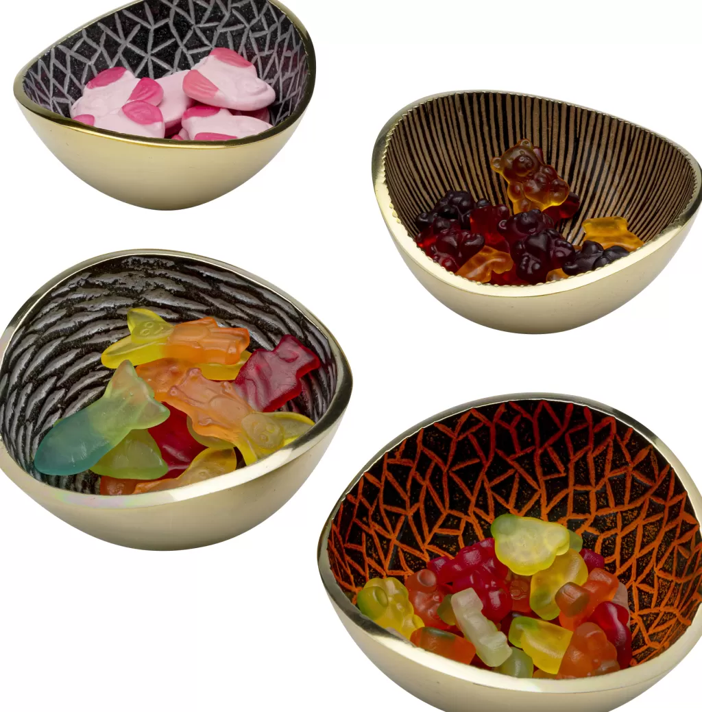 Astiat Snackseille>KARE Design Samba Colore Crackle Koristekulhot 4-setti