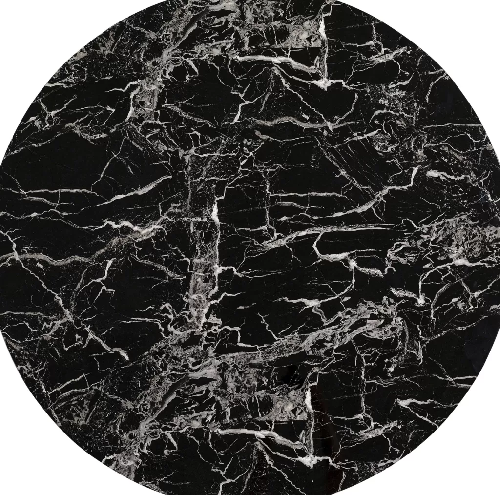 Pöydät>KARE Design Schickeria Marble Print Pyöreä Pöytälevy, Musta Ø110cm