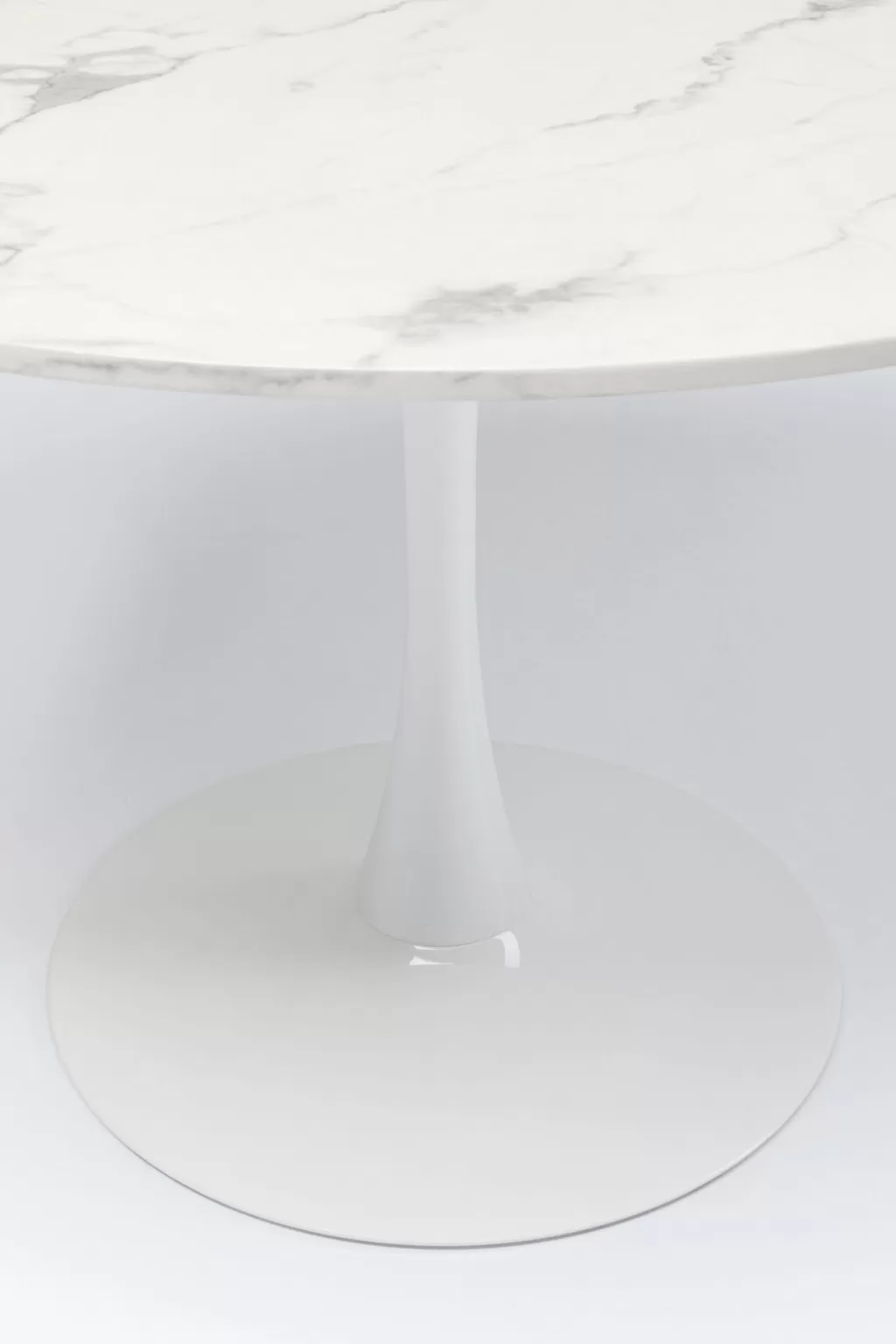 Pöydät>KARE Design Schickeria Pyöreä Pöytä -marmorikuvioitu, Valkoinen Ø80cm