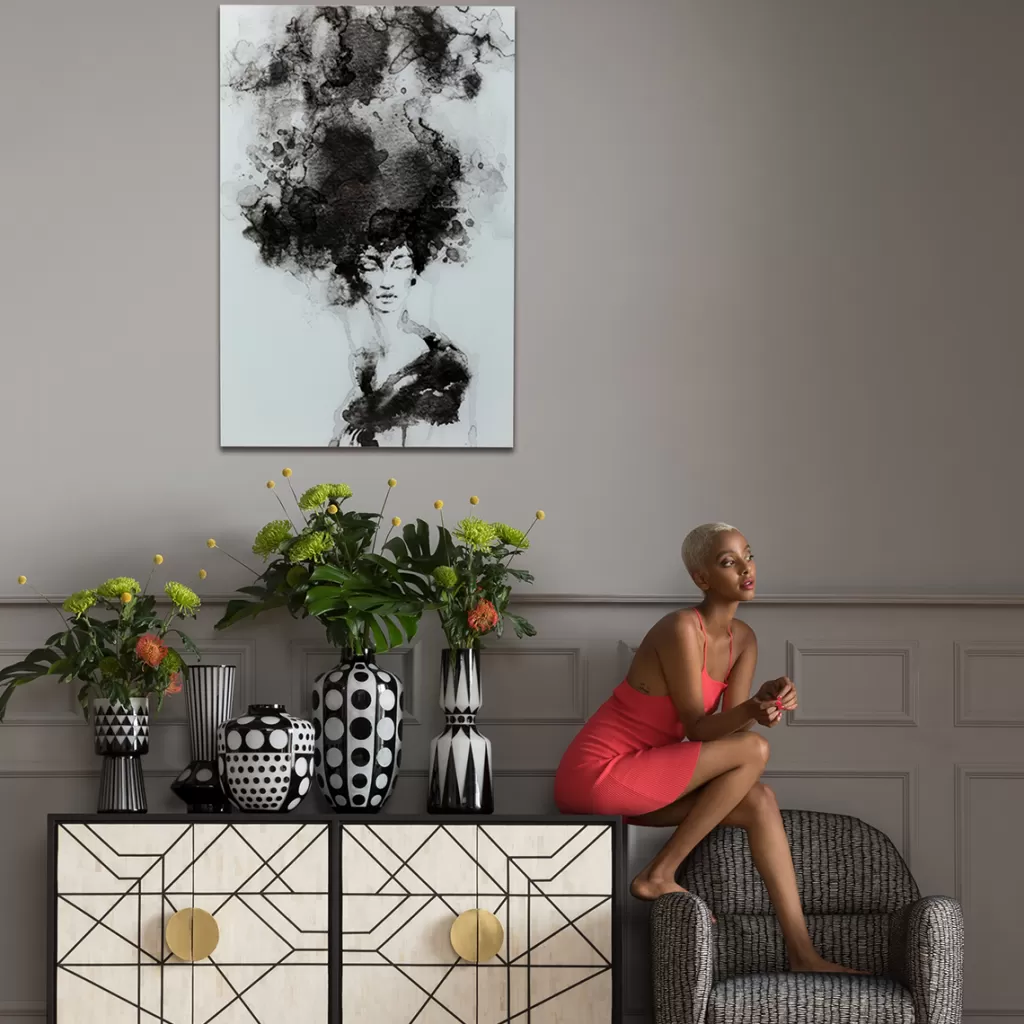 Taulut>KARE Design Smokey Hair Lasitaulu 100x150cm