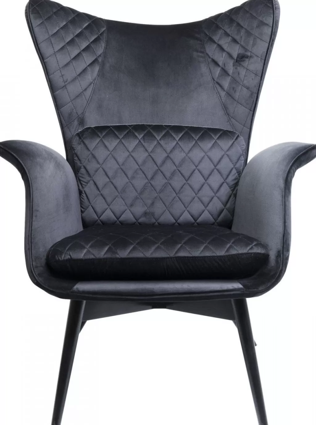 Nojatuolit>KARE Design Tudor Nojatuoli, Samettia, Musta