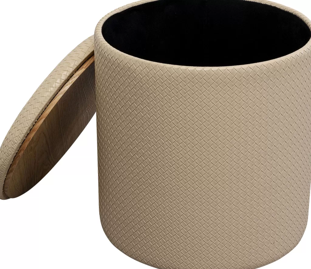 Rahit Ja Jakkarat>KARE Design Venezia Palli, Rahi Säilytyslokerolla, Kermanvärinen Ø40cm