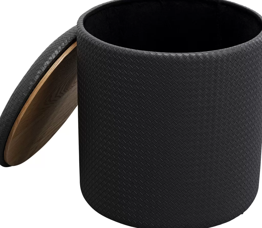 Rahit Ja Jakkarat>KARE Design Venezia Palli, Rahi Säilytyslokerolla, Musta Ø40cm
