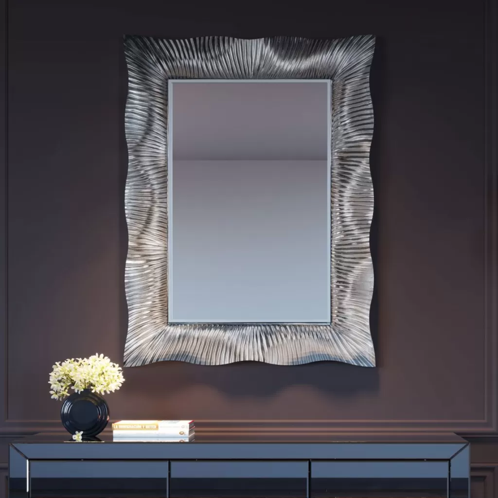 Peilit>KARE Design Wavy Seinäpeili, Hopea 94x124cm