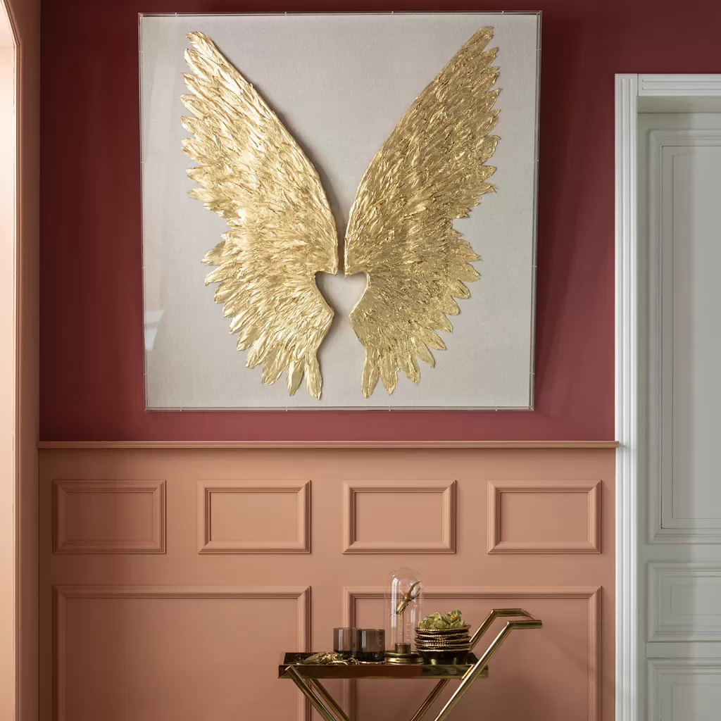 Seinäkoristeet>KARE Design Wings Siivet Seinäkoriste - Kulta, Valkoinen 120x120cm