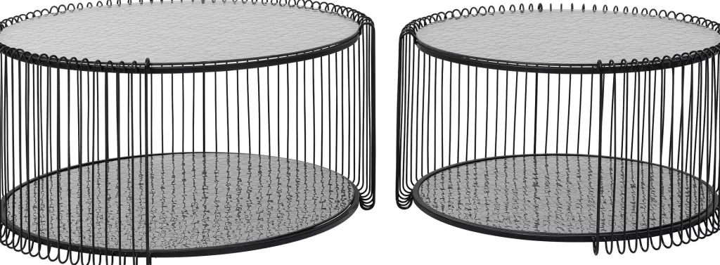 Sohvapöydät>KARE Design Wire Double Bubble Sohvapöytä Musta (2/Setti)