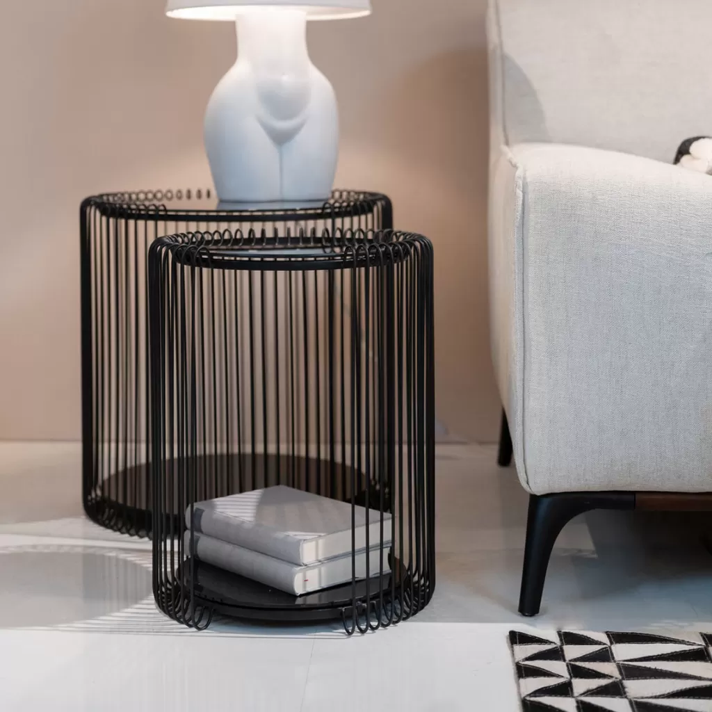 Sohvapöydät>KARE Design Wire Double Sivupöytä, Musta (2/Setti)