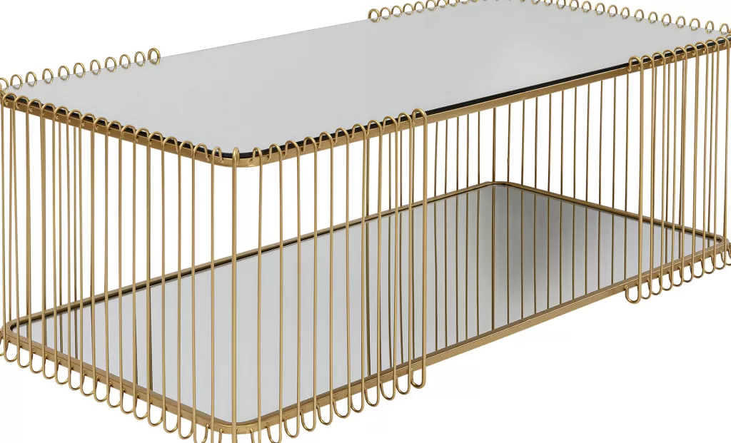 Sohvapöydät>KARE Design Wire Double Sohvapöytä Messinki 120x60cm
