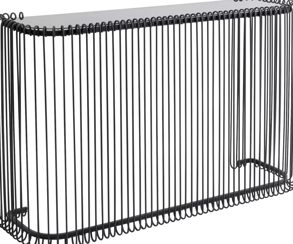 Konsolipöydät Ja Sivupöydät>KARE Design Wire Konsolipöytä - Lasi, Musta 142x89cm