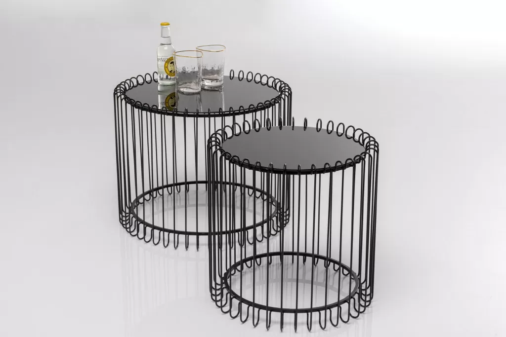 Sohvapöydät>KARE Design Wire Live Sohvapöytä, Musta (2/Setti)