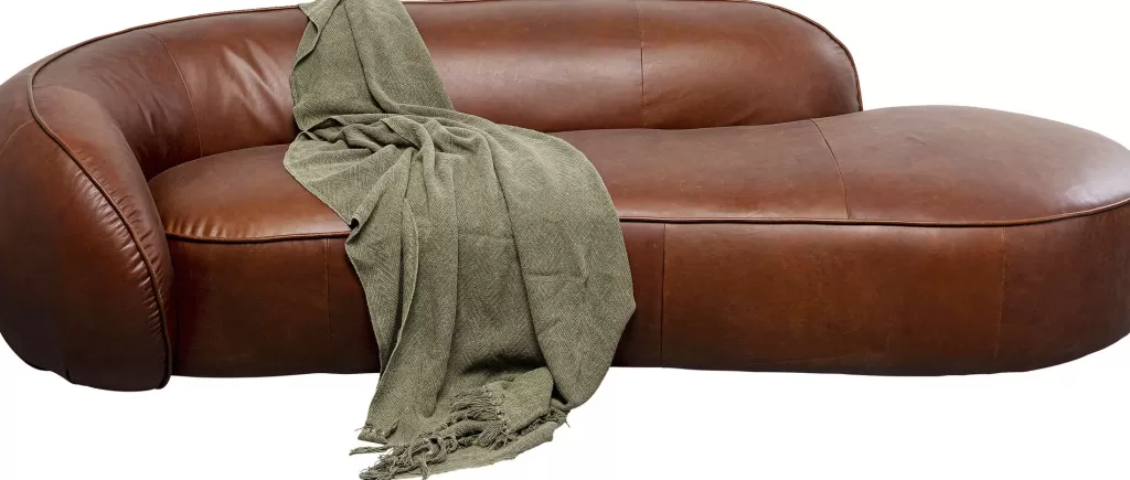 Lepotuolit>KARE Design Wonder Recamiere Sohva, Lepotuoli, Nahkaa Ruskea 252cm